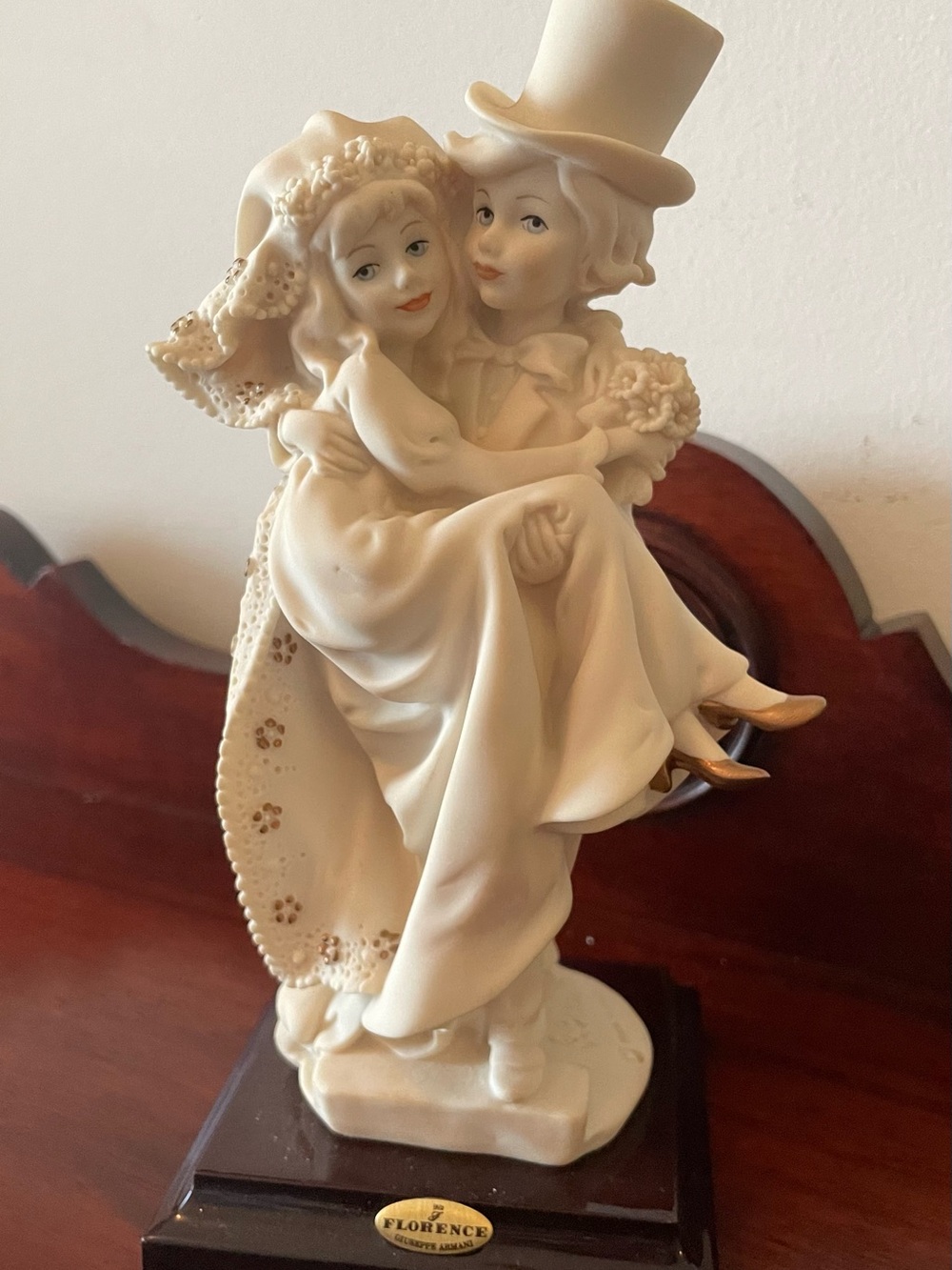 Vintage Capodimonte Porcelain Bride and Groom Figurine